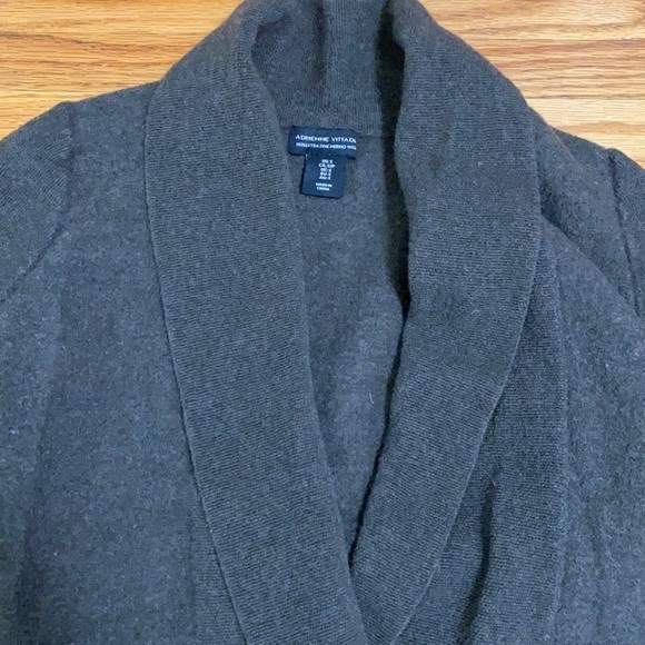 Adrienne Vittadini Sweater cardigan/shawl Extra Fine Merino Wool Cardigan small - Picture 2 of 5